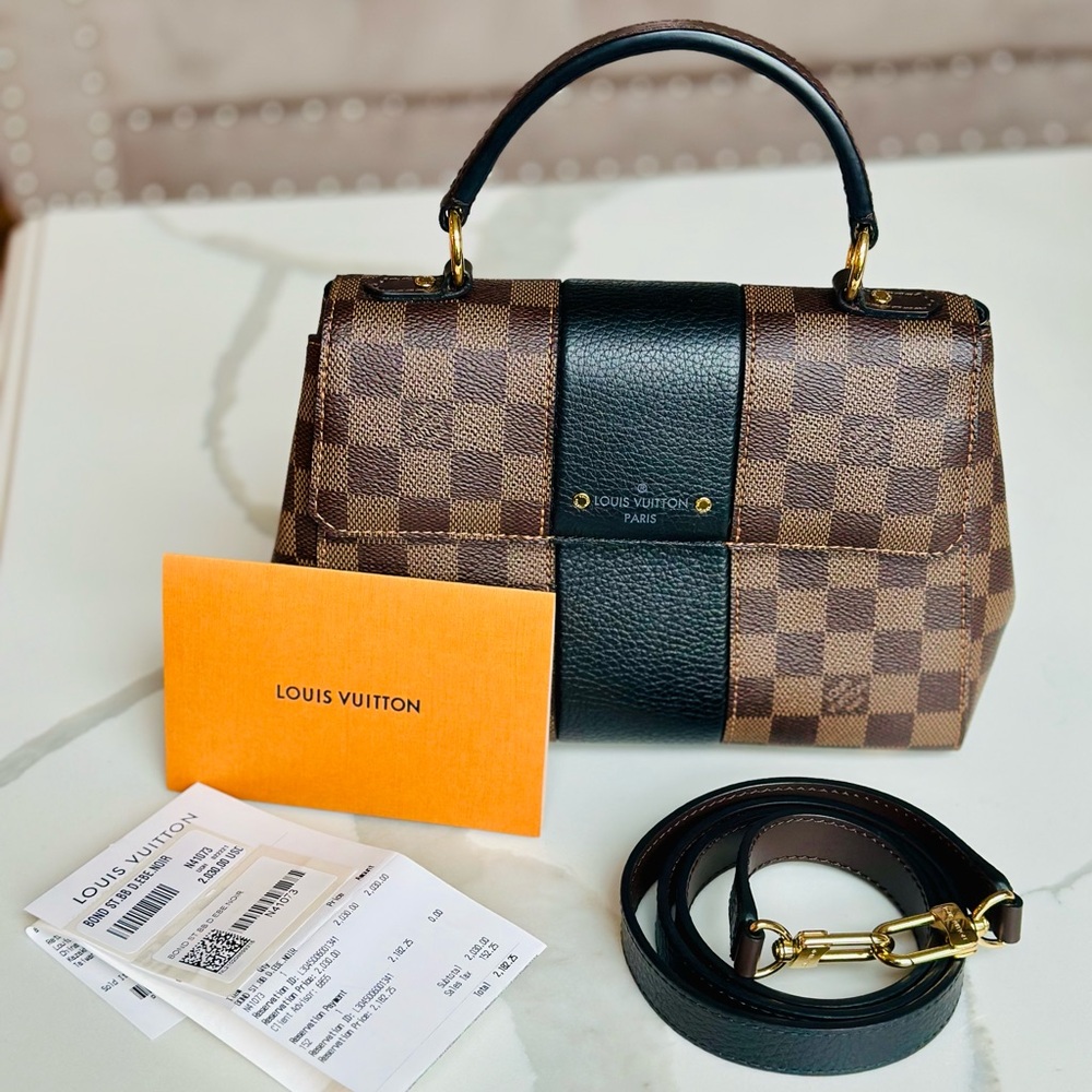 Authentic LOUIS VUITTON BOND ST .BB D.EBE NOIR